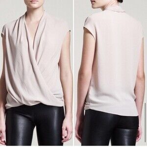 Helmut Lang Light Grey Cap Shroud Twist Top S‎